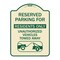 Signmission Reserved Parking Reserved Parking for Residents Only Unauthorized Vehicles Towed Away, TG-1824-23042 A-DES-TG-1824-23042 - alternate 1
